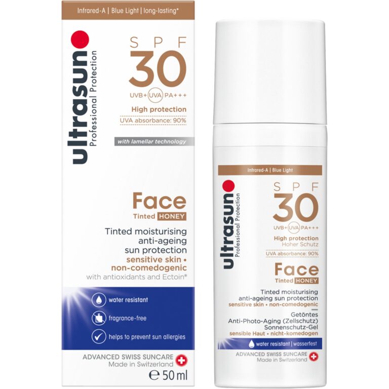 Ultrasun - Face Tinted Honey Moisturising Anti-Ageing SPF 30 Sensitive Skin - 50 ml.